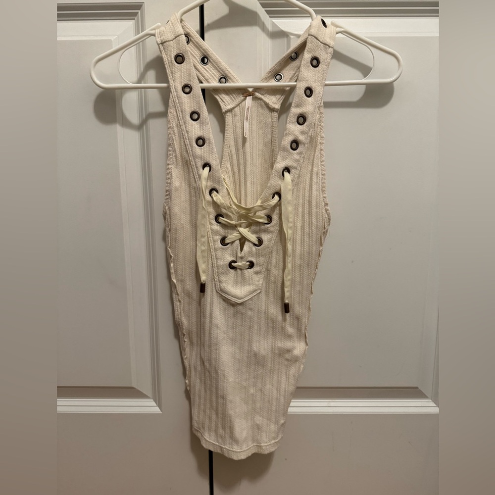cream Free People fun going out top